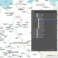 Vektor-Landkarte Deutschland mit Bundesländern (JPG, PDF, AI) - Illustrator-Ebenen