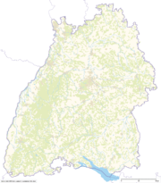 Baden-Württemberg Karte mit Landkreisen - Wälder, Siedlungsflächen, Gewässer. Kostenloses JPG. PDF zum ausdrucken. Editierbare Vektorgrafik mit Ebenen (Illustrator- und SVG-Datei).