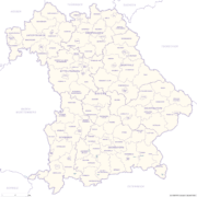 Bayern Karte mit Landkreisen - Grenzen mit Kreisen und Bundesland. Kostenloses JPG. PDF zum ausdrucken. Editierbare Vektorgrafik mit Ebenen (Illustrator- und SVG-Datei).