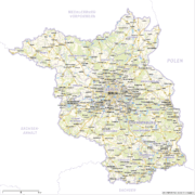 Berlin und Brandenburg Karte mit Landkreisen - Komplett. Kostenloses JPG. PDF zum ausdrucken. Editierbare Vektorgrafik mit Ebenen (Illustrator- und SVG-Datei).