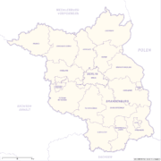 Berlin und Brandenburg Karte mit Landkreisen - Grenzen mit Kreisen und Bundesländern. Kostenloses JPG. PDF zum ausdrucken. Editierbare Vektorgrafik mit Ebenen (Illustrator- und SVG-Datei).