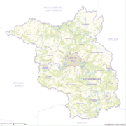 Berlin und Brandenburg Karte mit Landkreisen - Wälder, Siedlungsflächen, Gewässer. Kostenloses JPG. PDF zum ausdrucken. Editierbare Vektorgrafik mit Ebenen (Illustrator- und SVG-Datei).