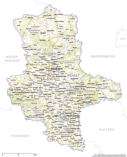 Landkarte Bundesland Sachsen-Anhalt mit Landkreisen - Gesamt. Kostenloses JPG. PDF zum ausdrucken. Editierbare Vektorgrafik mit Ebenen (Illustrator- und SVG-Datei).