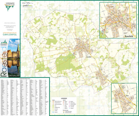 Faltplan Wandkarte Radkarte Ostplan erstellen lassen. Mit Straßenregister und Suchgitter. Druck und Anfertigung der Kartografie.