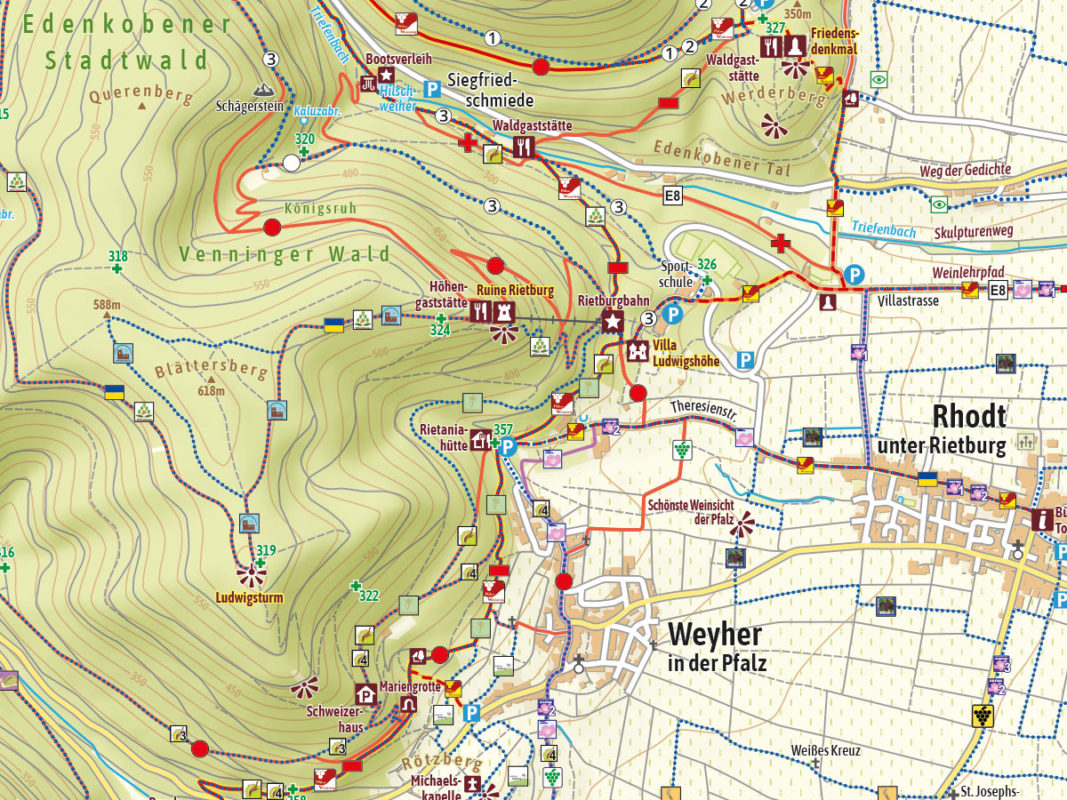 Wanderkarten erstellen lassen. Radkarten, Tourismuskarten, Freizeitkarten, Faltpläne. Individuelle Kartographie für den Druck.