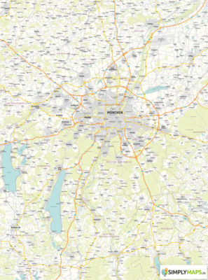 Regiokarte Stadtplan München Starnberger Seen PDf erstellen drucken lassen lizenzfrei print