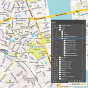 Vektor-Stadtplan Bonn (JPG, PDF, AI) - Illustrator-Ebenen