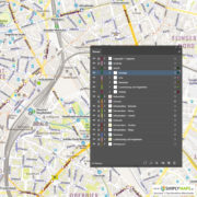 Vektor-Stadtplan Düsseldorf Mitte (JPG, PDF, AI) - Illustrator Ebenen