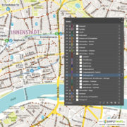 Vektor-Stadtplan Frankfurt Main Zentrum (JPG, PDF, AI) - Illustrator Ebenen
