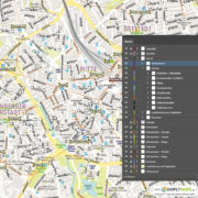 Vektor-Stadtplan Hannover (JPG, PDF, AI) - Illustrator-Ebenen