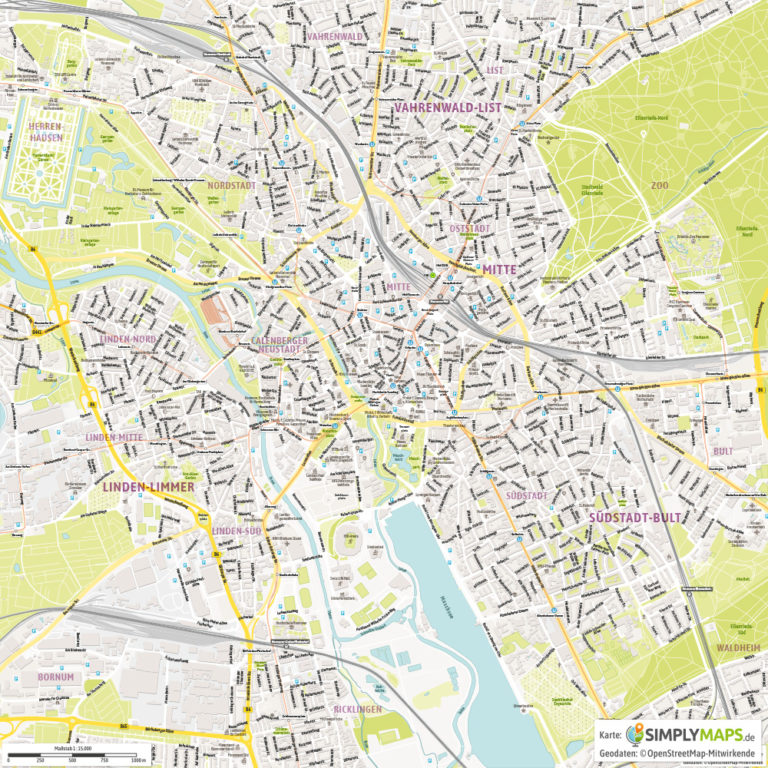 Stadtplan Hannover Vektor Download Illustrator PDF SIMPLYMAPS de Stadtplan Hannover Vektor Download Illustrator PDF SIMPLYMAPS de