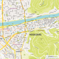 Vektor-Stadtplan Heidelberg (JPG, PDF, AI) - Detailansicht