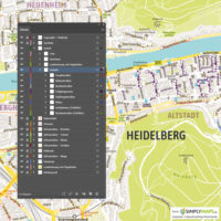 Vektor-Stadtplan Heidelberg (JPG, PDF, AI) - Illustrator-Ebenen