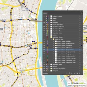 Stadtplan Köln - Vektor Download (Illustrator, PDF) | SIMPLYMAPS.de