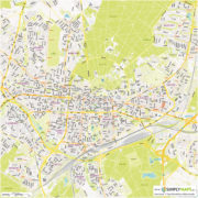 Vektor-Stadtplan Karlsruhe (JPG, PDF, AI) - Gesamter Ausschnitt