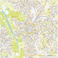 Vektor-Stadtplan Leipzig (JPG, PDF, AI) - Gesamter Ausschnitt