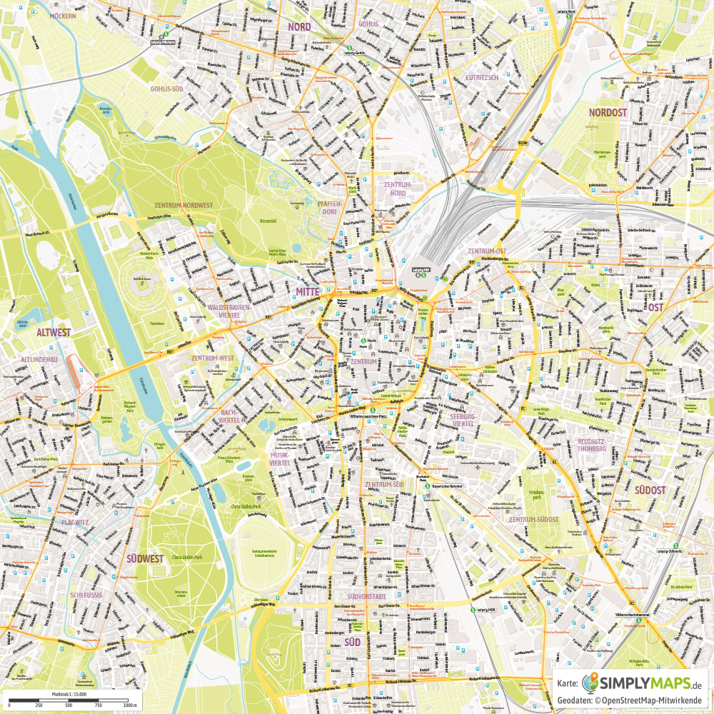 Stadtplan Leipzig Vektor Download Illustrator Pdf Simplymaps De
