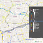 Vektor-Stadtplan Nürnberg (JPG, PDF, AI) - Illustrator-Ebenen
