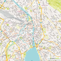 Vektor-Stadtplan Zürich (JPG, PDF, AI) - Detailansicht