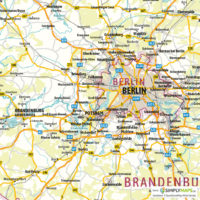 Landkarte / Straßenkarte Brandenburg Berlin - Vektor Download (AI,PDF, JPG) - Detailansicht