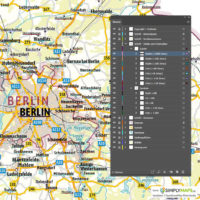 Landkarte / Straßenkarte Brandenburg Berlin - Vektor Download (AI,PDF, JPG) - Illustrator-Ebenen