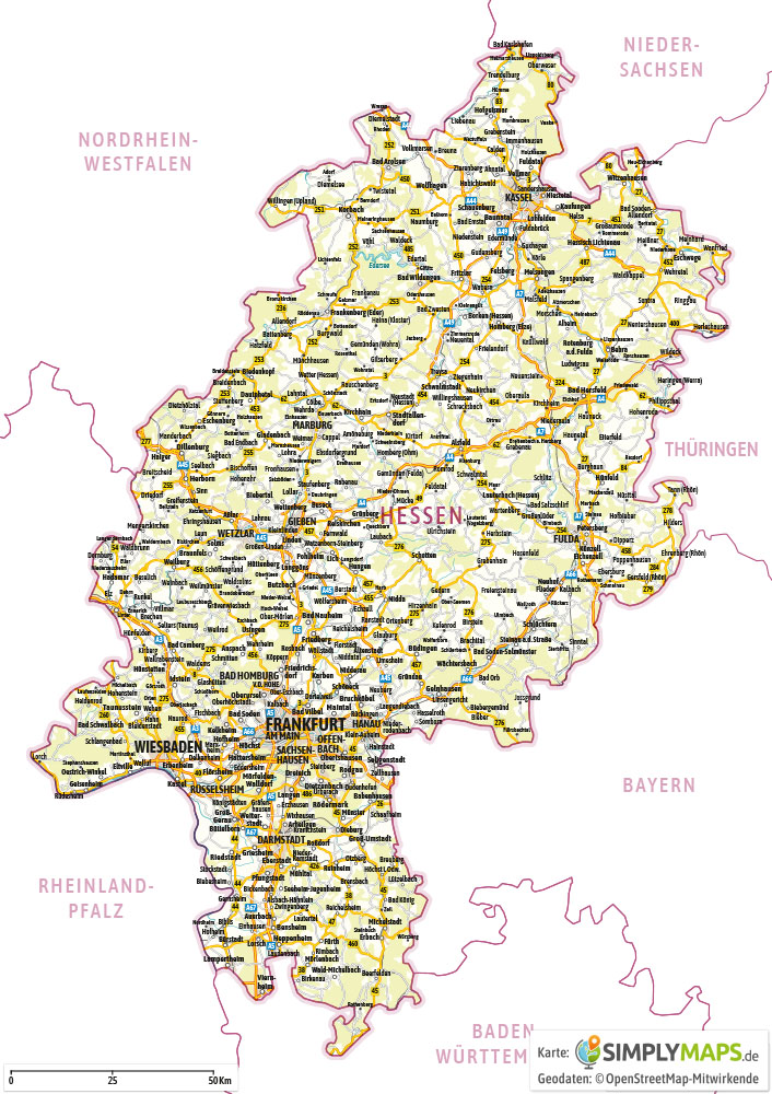 landkarte von hessen Landkarte Hessen Vektor Download Illustrator Pdf landkarte von hessen