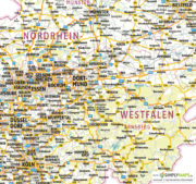 Landkarte / Straßenkarte Nordrhein-Westfalen - Vektor Download (AI,PDF, JPG) - Detailansicht