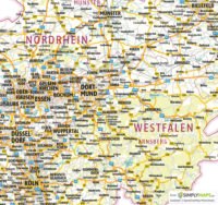Landkarte / Straßenkarte Nordrhein-Westfalen - Vektor Download (AI,PDF, JPG) - Detailansicht