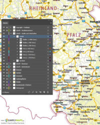 Landkarte Rheinland-Pfalz - Vektor Download (AI,PDF,JPG) - Illustrator-Ebenen