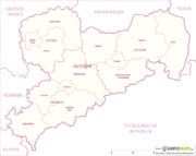 Politische / Administrative Karte Sachsen - Vektor Download (JPG,PDF,AI) - Bezirke und Landkreise