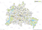 Stadtplan Berlin mit Bezirken (DIN A3) - PDF, SVG, AI, JPG. Karten zum Drucken und bearbeiten (editierbar). Mit Ebenen. Kostenloser Download.