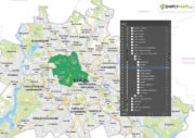Stadtplan Berlin mit Bezirken (DIN A3) - Inhalte auf Illustrator-Ebenen | PDF, SVG, AI, JPG. Karten zum Drucken und bearbeiten (editierbar). Mit Ebenen. Kostenloser Download.