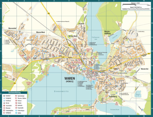 Stadtplan Faltplan erstellen lassen mit Anzeigen und Straßenregister. Layout, Kartografie und Druck.