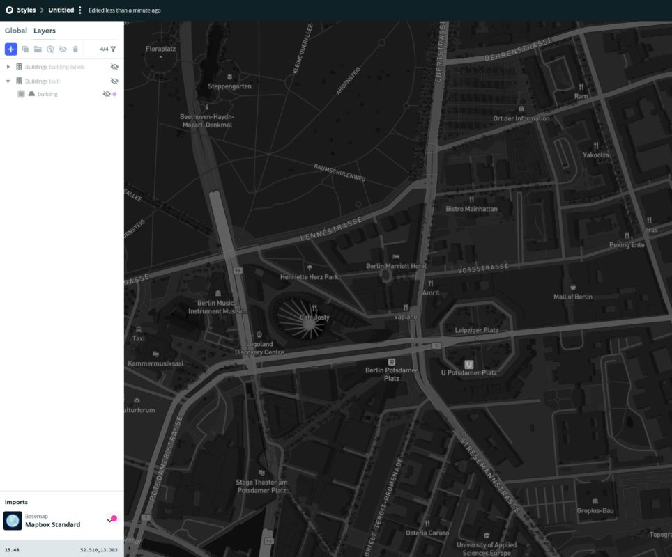 Stadtplan dunkel erstellen mit Mapbox Studio