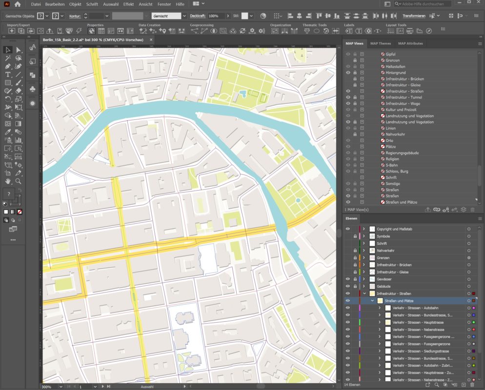 Stadtplan erstellen mit Illustrator und MAPublisher - Basiskarte
