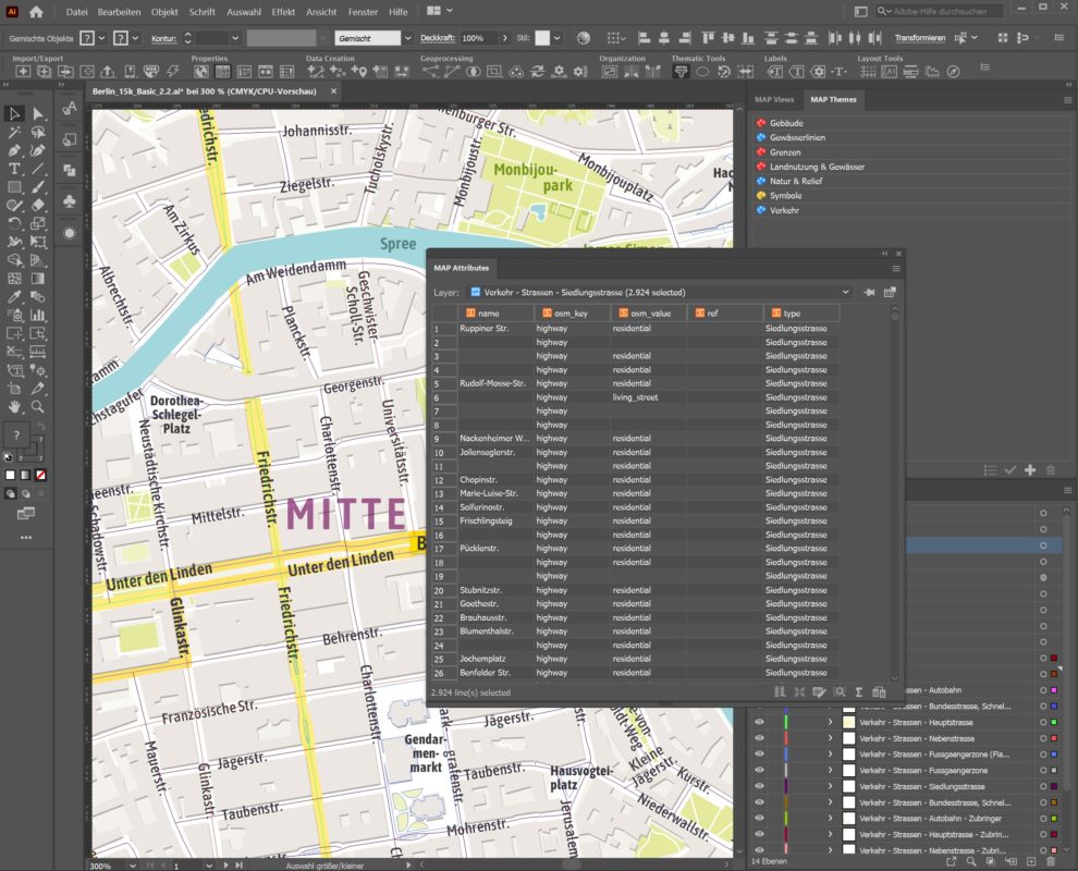 Stadtplan erstellen mit Illustrator und MAPublisher - Openstreetmap-Daten