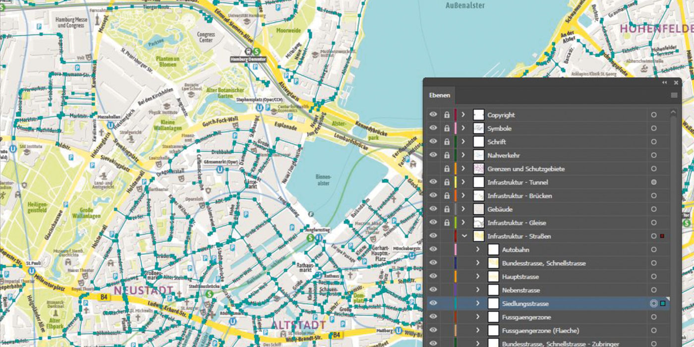 Landkarten und Stadtpläne im Vektorformat (AI, SVG, EPS, PDF). Editierbar, mit Ebenen, skalierbar.