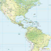 Vektor-Weltkarte Physisch (JPG, PDF, AI) - Detailansicht Amerika