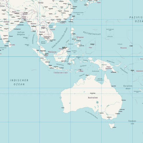 Vektor-Weltkarte Politisch (JPG, PDF, AI) - Detailansicht Ozeanien