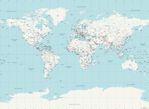 Vektor-Weltkarte Politisch (JPG, PDF, AI) - Gesamte Karte